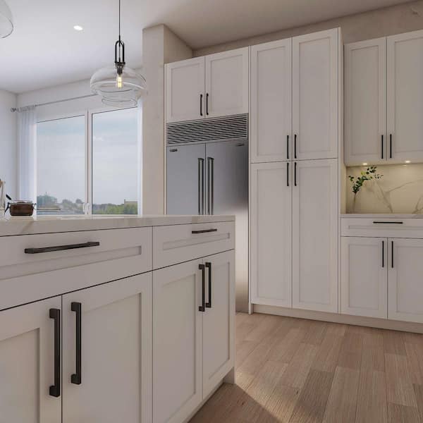 Cambridge 18-in W x 96-in H x 24-in D Grey Nordic Wood Engineered Wood Door Pantry Stock Cabinet