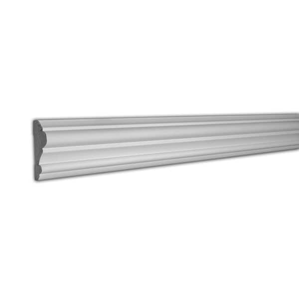 American Pro Decor WM 298 3-1/2 in. x 1 in. x 96 in. Plain Recycled Polystyrene Panel Moulding Pro Pack 40 LF (5-Pack)