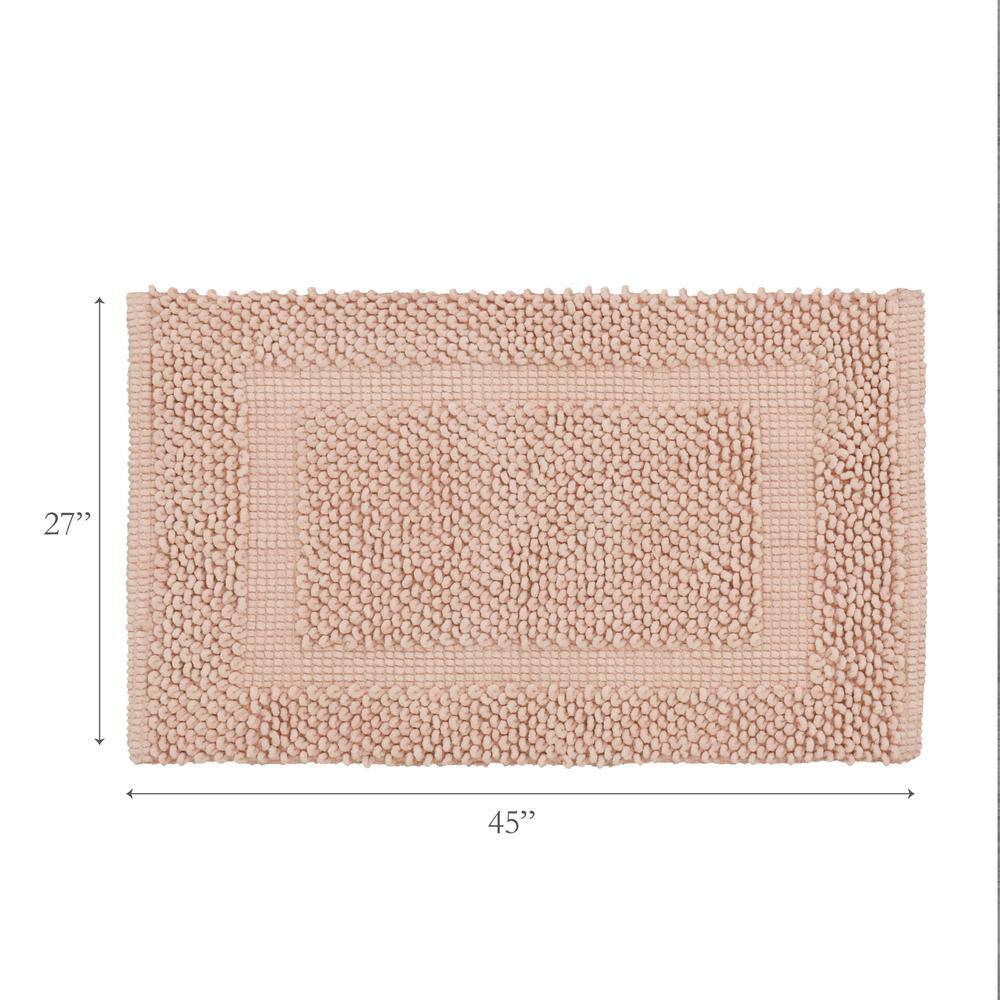 Pink Dusty Rose Cotton Chenille Non-Slip Bath Mat 27" x 45"