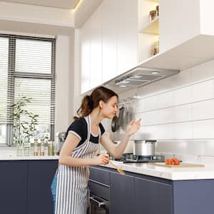 28 in. 900 CFM Ducted Insert Range Hood in Stainless Steel with LED 4 Speed Gesture Sensing and Touch Control Panel