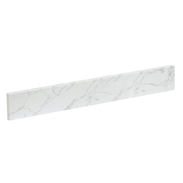 Fondis 36 in. W Engineered Stone Vanity Backsplash in Grain White