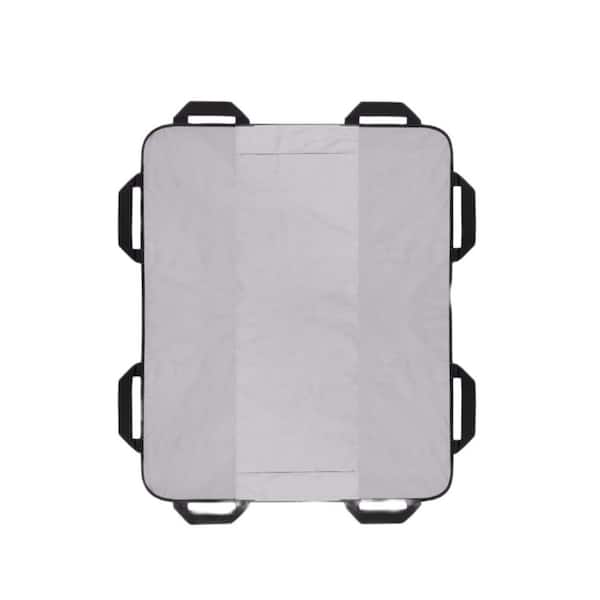 48 in. x 40 in. 1-Piece Bed Positioning Transfer Sheet with Handles in Gray for Elderly Hospital Home Care