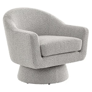 Astral Boucle Fabric Boucle Fabric Swivel Chair in Taupe