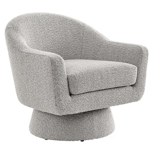 MODWAY Astral Boucle Fabric Boucle Fabric Swivel Chair in Taupe