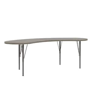Shadow Elm Gray 72 in. Curved Kids Table, Adjustable Height 14 in. to 23 in. Ready-To-Assemble TM9372R.0W92
