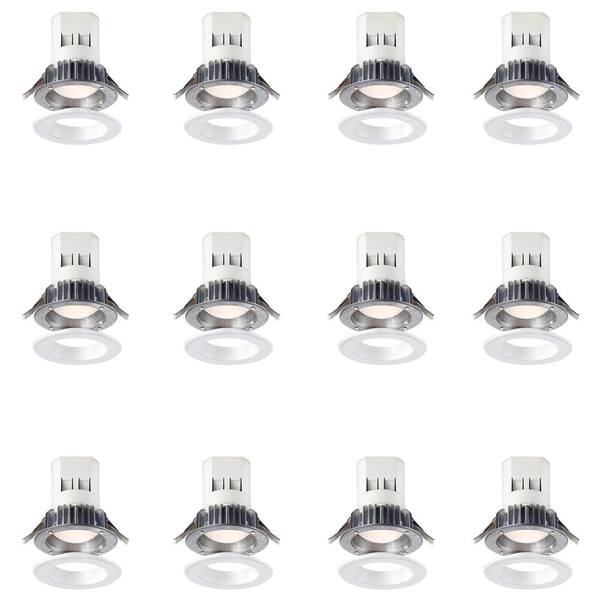 EnviroLite Easy Up 4 in. Day Light LED Recessed Light with 93 CRI, 5000K J-Box (No Can Needed) (12-Pack)