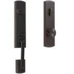 Italian Collection Briona Single Cylinder Edged Bronze Door Handleset with Canova Interior Right-Hand