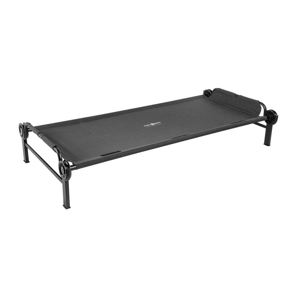 Disc-O-Bed Extra Large Portable Bunkable Black Cot System with Side ...