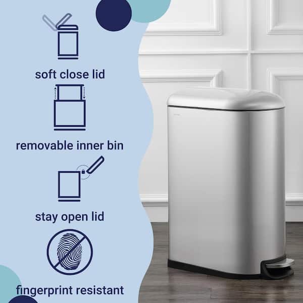 happimess Roland Mini 2.6 Gal. Chrome Step-Open Trash Can HPM1009A