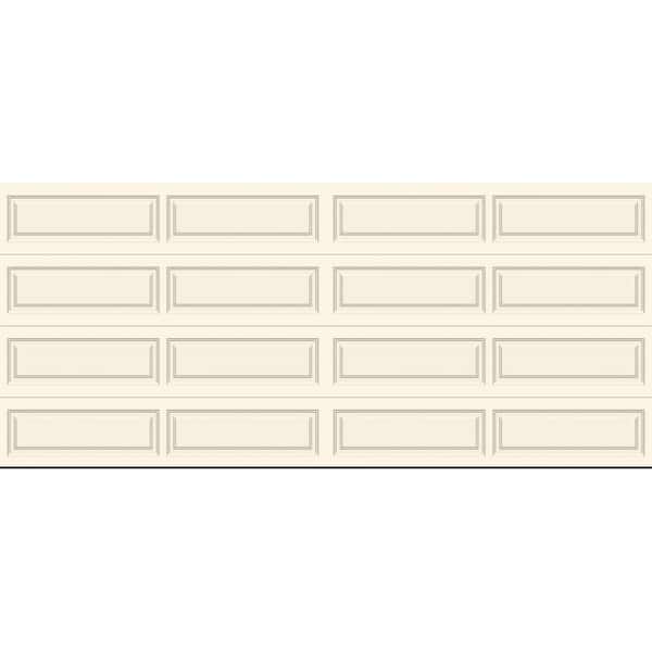 Classic Steel Long Panel 16 ft. x 7 ft. Insulated 6.5 R-Value  Almond Garage Door without windows