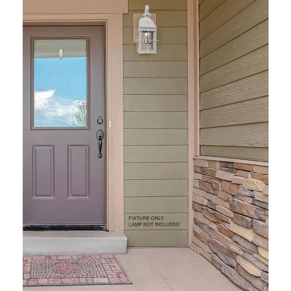 Sedona White Hardwired Outdoor Wall Lantern Sconce
