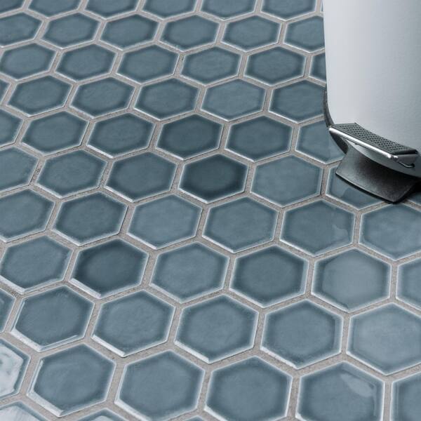 Merola Tile Hudson Due 2 in. Hex Storm Grey 11 in. x 13 in