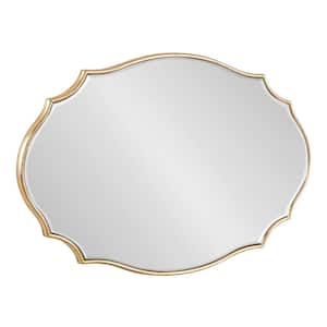 Leanna 24.00 in. H x 18.00 in. W Modern Oval Gold Framed Accent Wall Mirror