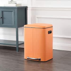 Marco Rectangular 10.6 Gal. Carrot Cake Double Bucket Trash Can with Soft-Close Lid