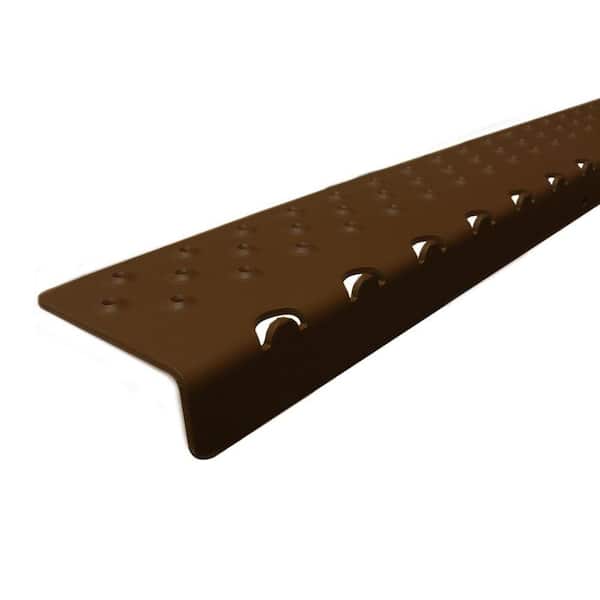 2.75 in. x 30 in. x 1.125 in. Non-Slip Aluminum Nosing, Brown