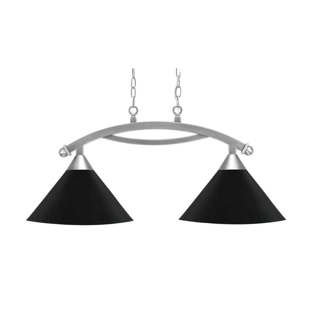 Bridgewater 2 Light Brushed Nickel Linear Chandelier, Any room with 14 in. 