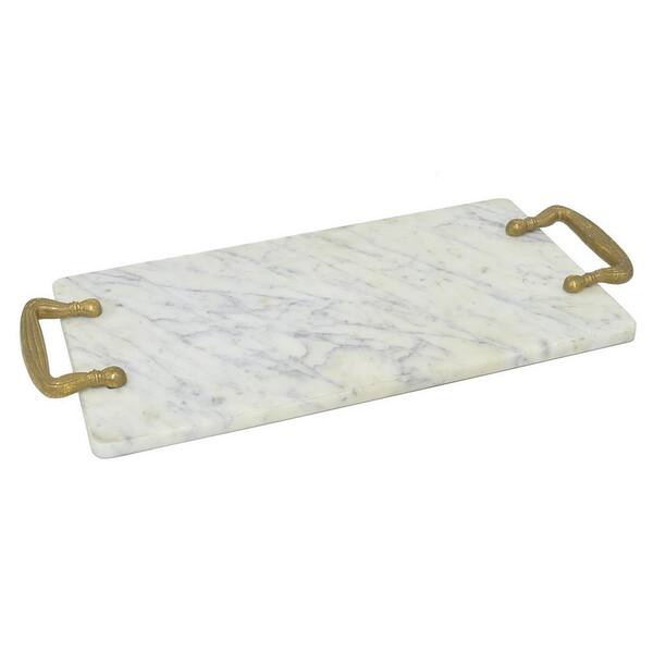 THREE HANDS White Marble Tray