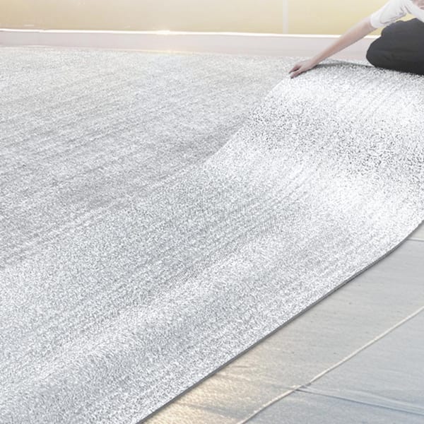 Double Reflective Insulation Roll 48 in. x 50 ft., Foam Core Radiant Barrier 5.5mm Double-Sided Aluminum Foil EPE