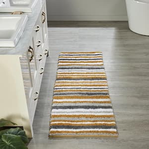 Griffie Collection 20 in. x 60 in. Yellow Polyester Runner Bath Rug