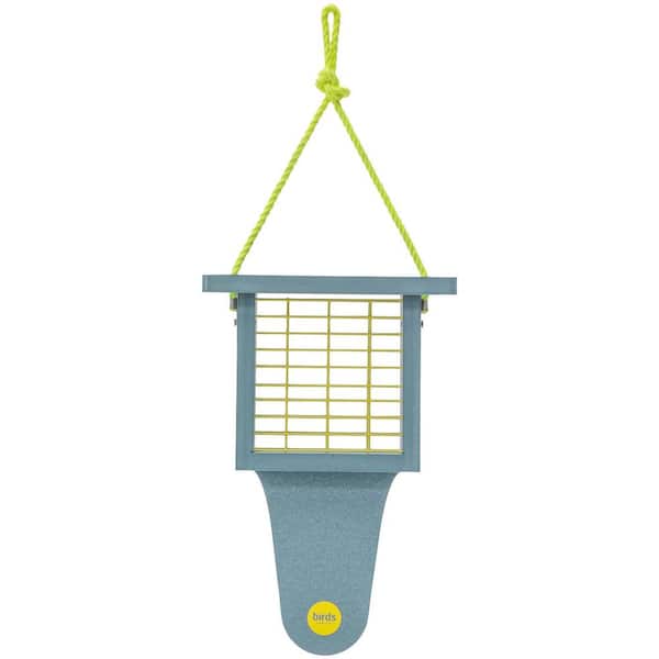 BIRDS choice Suet Feeder with Tail Prop Color Pop Collection in Lake Blue Recycled Plastic