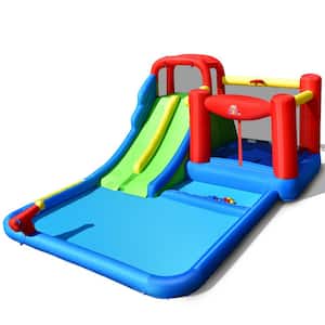 205 in. x 150 in. x 94.5 in. Inflatable Water Slide Kids Jumping Bounce Castle with Ocean Balls Blower Excluded
