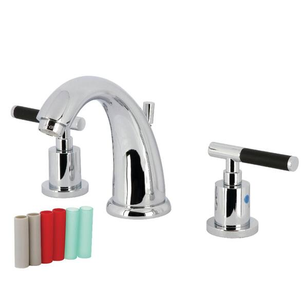 Kingston Brass Kaiser 8 in. Widespread Double Handle Bathroom Faucet in Polished Chrome