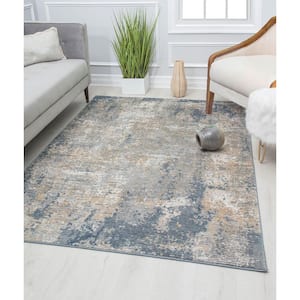 Milford Hill Castle Stone Blue 5 ft. x 7 ft. Area Rug