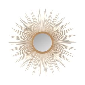 Fiore Gold Sunburst Wall Decor Mirror 29.5 in. x 29.5 in.