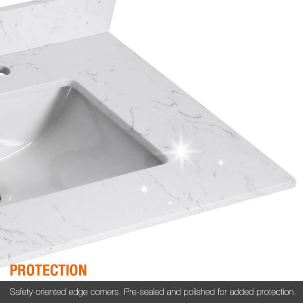 ホワイト（Lサイズ）Stone  PROOX 72 in. W x 22 in. D Engineered Stone Composite White