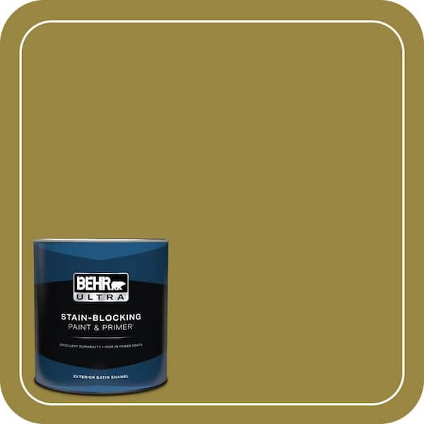 BEHR ULTRA 1 qt. #380D-7 Wild Grass Satin Enamel Exterior Paint & Primer