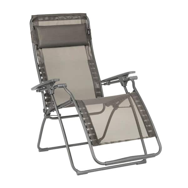 Lafuma Furniture Futura in Graphite Color with Steel Frame Reclining Zero Gravity Lawn Chair
