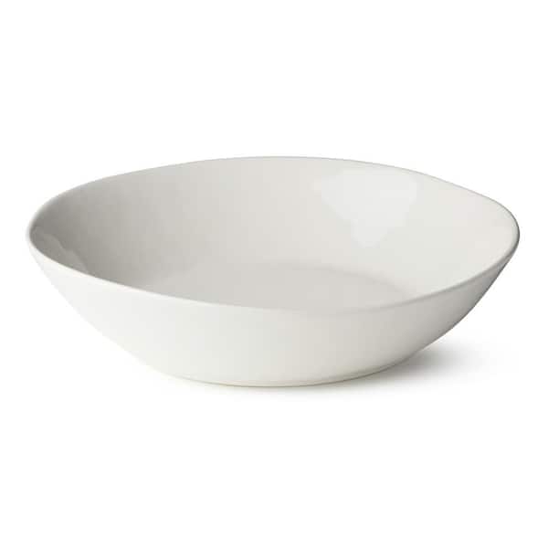 Linen 128 fl. oz. Cream Stoneware Pasta Bowl 13 in. x 3 in.