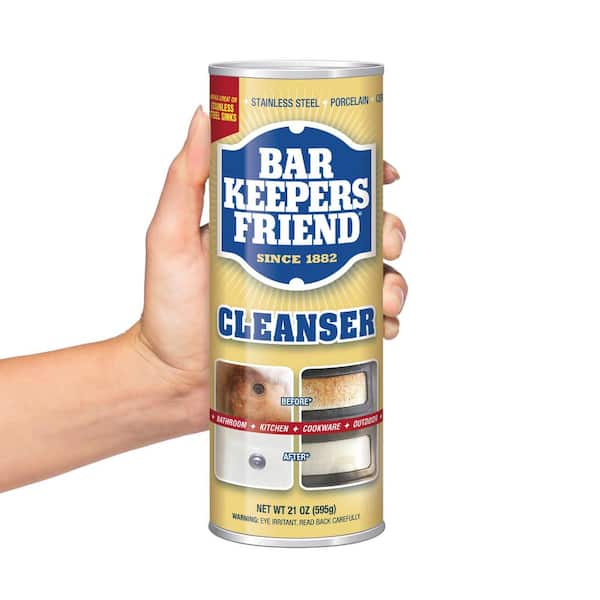  Bar Keepers Friend Powder Cleanser 21 oz - Multipurpose Cleaner  & Stain Remover - Bathroom, Kitchen & Outdoor Use - for Stainless Steel,  Aluminum, Brass, Ceramic, Porcelain, Bronze and More (2) : Health &  Household