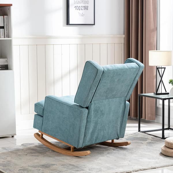 Wateday Blue Polyester Rocking Chair Side Chair with Side Bag YJ