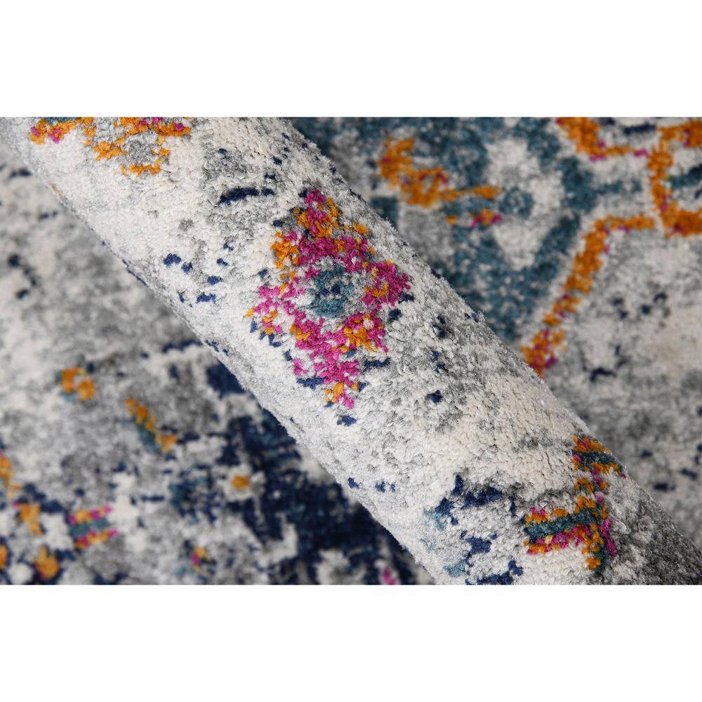 Montana Blue and Orange Rectangular Geometric Area Rug