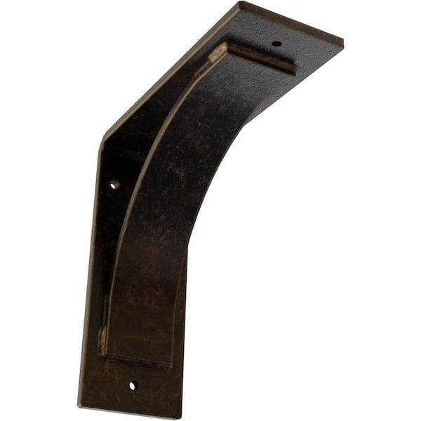 Ekena Millwork 3 in. x 8 in. x 8 in. Antiqued Bronze Morris Steel Bracket