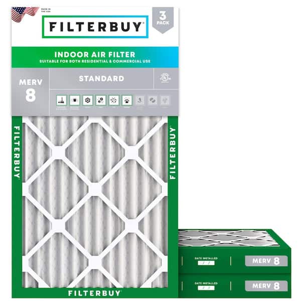 20 in. x 34 in. x 2 in. MERV 8 (FPR 5) Dust Defense Pleated HVAC AC Furnace Air Filters Replacement (3-Pack)