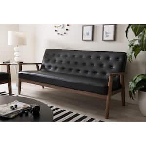 Baxton Studio Milena 93.3 in. Royal Blue Velvet 3-Seater Tuxedo Sofa with  Gold Base 152-9266-HD - The Home Depot