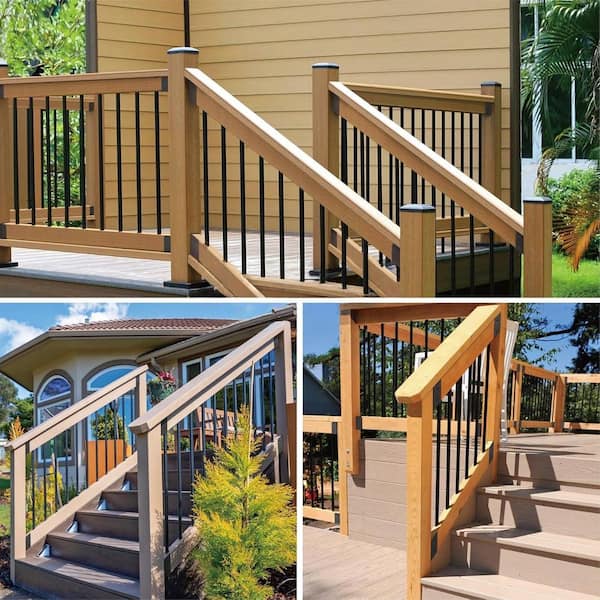 Hidden Railing Post Replacements Railing Installation Kit 8-Pack Stainless Steel Deck Railing Brackets ...