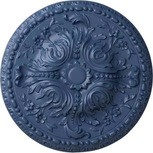 Ekena Millwork 19-5/8" x 3/4" Amelia Urethane Ceiling Medallion (Fits Canopies upto 2-3/8"), Hand-Painted Americana
