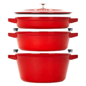 Stackable 4-Piece Cast Iron Set - Cherry