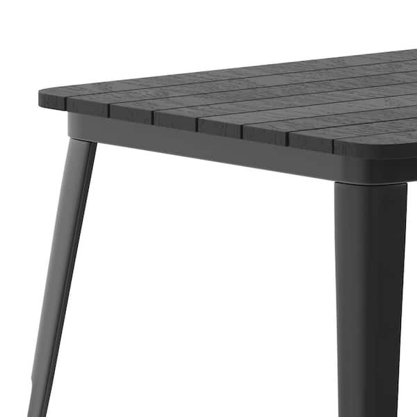 TAYLOR + LOGAN 60 in. Rectangle Black Plastic 4-Leg Dining Table