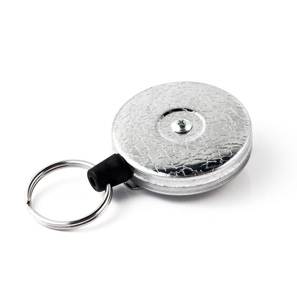 KEY-BAK Original HD Retractable Keychain with 48 in. Retractable Cord, Chrome Front, Steel Belt Clip, 8 oz. Retraction (2-Pack)