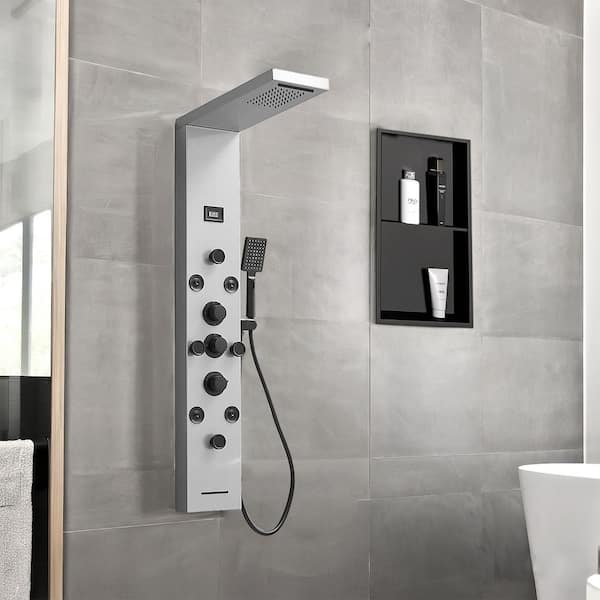 Solid Brass Shower Body Spray Jets - Wall Mount, 1/2" NPT, Matte Black, Rotating With Individual On/Off Flow Control