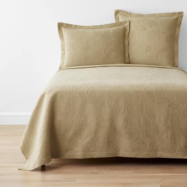 The Company Store Putnam Matelasse Wheat Cotton Twin Bedspread 50170MT