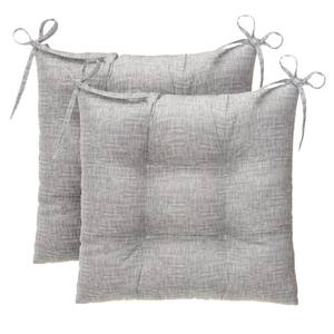 Portico Grey Square Tufted Outdoor Seat Cushion (2-Pack)