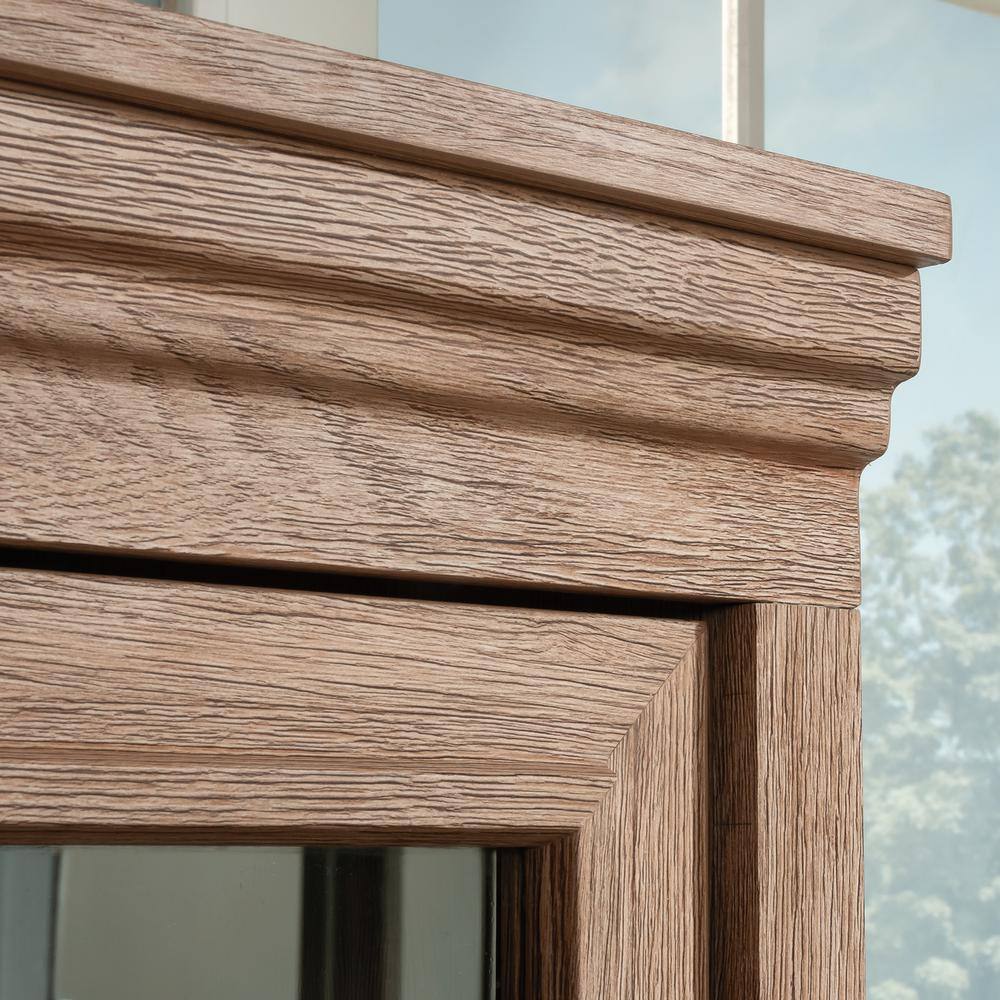 Brushed Oak 66" Hutch with Glass Doors