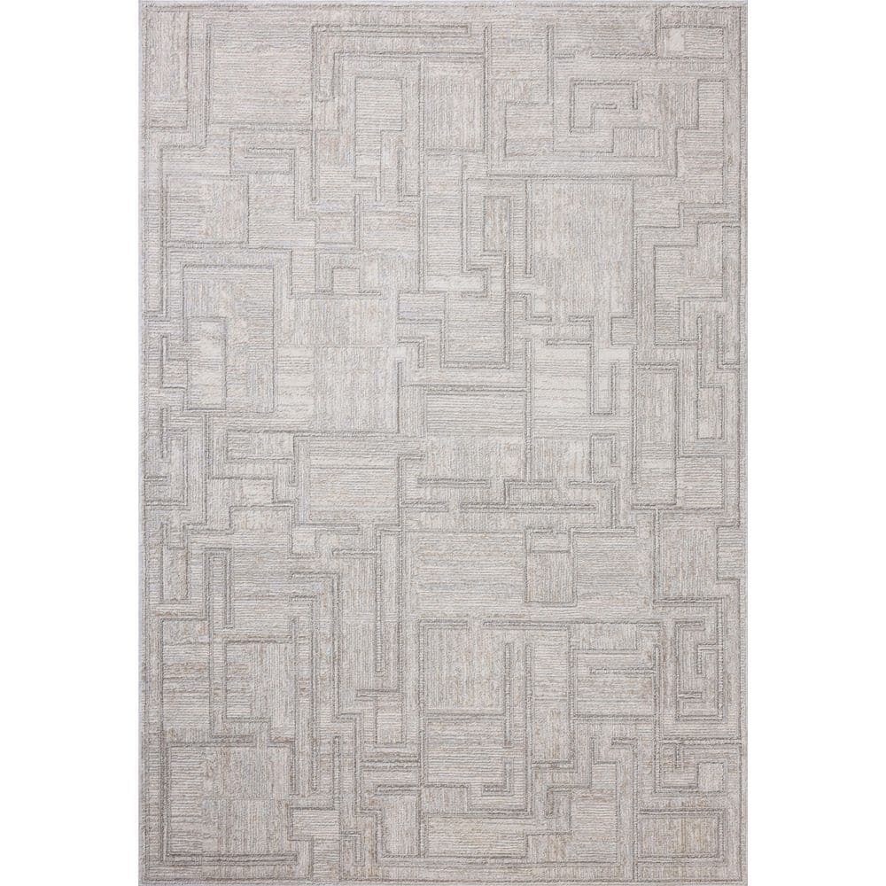 Hollis Grey / Ivory 7 ft. 10 in. x 10 ft. Contemporary Area Rug price history on PriceWatchPro