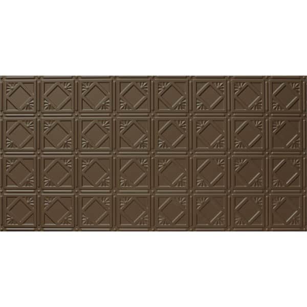 Global Specialty Products Dimensions Faux 2 ft. x 4 ft. Tin Style Ceiling and Wall Tiles in Bronze