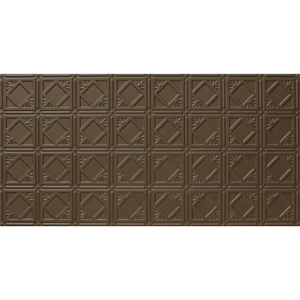 Dimensions 2 ft. x 4 ft. Glue Up Tin Ceiling Tile in Metallic Bronze
